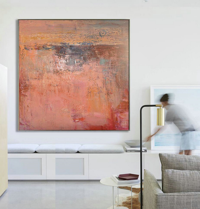Hand Made Abstract Art,Oversized Contemporary Art,Original Abstract Painting Canvas Art,Red,Brown,Orange.etc